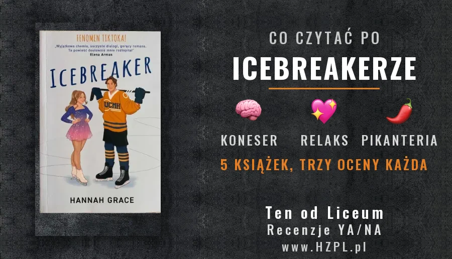 Książki podobne do Icebreaker - okładka Icebreaker Hannah Grace i ikony trzech ocen: koneser, relaks, pikanteria